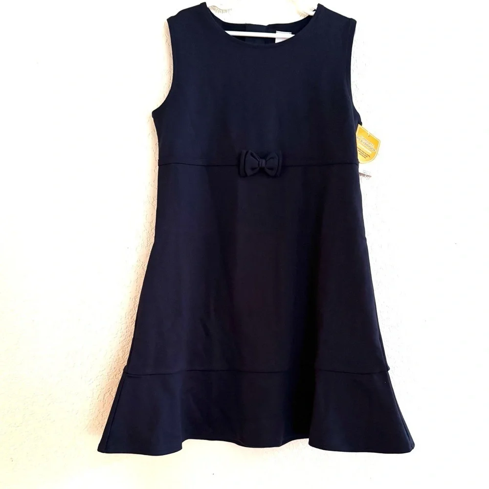 Gymboree Navy Blue School Uniform Dress Girls Size 10 Ruffle Jumper Sleeveless